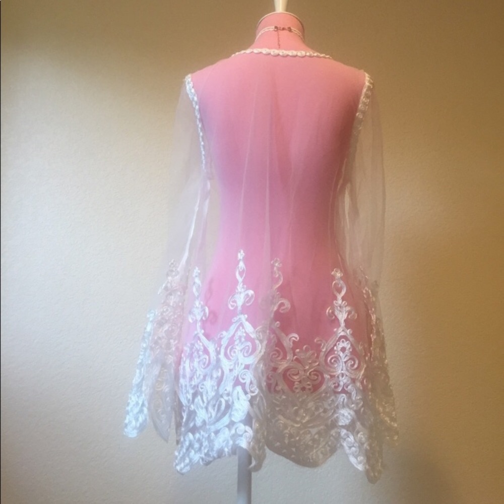 π Lovely Mesh Victorian Pattern Classy And Sexy Long Sleeve Blouse π - Picture 4 of 8